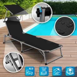 Sens Design Zonnebed - Ligbed Inklapbaar Met Zonneklep - Zwart -Tuin Vrienden Verkoopwinkel 1200x1200 177