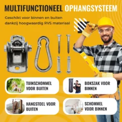 Itstrong® Plafondhaak Ophangsysteem Voor Binnen & Buiten – Ophanghaak Voor Bokszak – Schommel – Schommelstoel – Hangstoel - RVS -Tuin Vrienden Verkoopwinkel 1200x1200 196