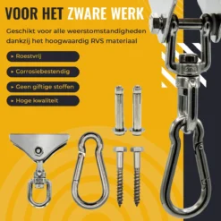 Itstrong® Plafondhaak Ophangsysteem Voor Binnen & Buiten – Ophanghaak Voor Bokszak – Schommel – Schommelstoel – Hangstoel - RVS -Tuin Vrienden Verkoopwinkel 1200x1200 197