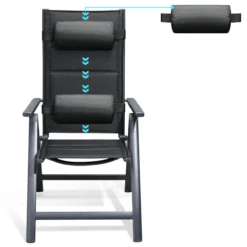 Casaria Tuinstoel Aluminium - 2 Stuks Inklapbaar - Antraciet -Tuin Vrienden Verkoopwinkel 1200x1200 263