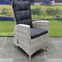 Menorca Dining Tuinstoel Verstelbaar Wit Grijs