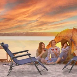 Relaxdays Ligstoel Inklapbaar - Ligbed Met Hoofdsteun - Strandstoel Verstelbaar - Camping - Donkerblauwe -Tuin Vrienden Verkoopwinkel 1200x1200 281