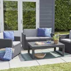 Allibert Lyon Tuintafel - 116x71,5x66/40 Cm - Grafiet -Tuin Vrienden Verkoopwinkel 1200x1200 296