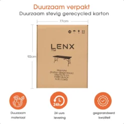 Lenx Klaptafel - Inklapbare Tafel - Opvouwbare Tuintafel - Vouwtafel - Inclusief Handvat En 2 Tafelkleden - 180x75x74cm - 6 Tot 8 Personen -Tuin Vrienden Verkoopwinkel 1200x1200 345