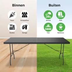 LifeGoods Klaptafel - Inklapbaar - 180 Cm - 6 Tot 8 Personen - Zwart 12 LifeGoods Klaptafel - Inklapbaar - 180 Cm - 6 Tot 8 Personen - Zwart -Tuin Vrienden Verkoopwinkel 1200x1200 355