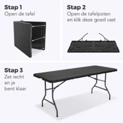 LifeGoods Klaptafel - Inklapbaar - 180 Cm - 6 Tot 8 Personen - Zwart 15 LifeGoods Klaptafel - Inklapbaar - 180 Cm - 6 Tot 8 Personen - Zwart -Tuin Vrienden Verkoopwinkel 1200x1200 358