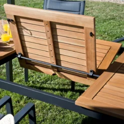 NATERIAL - Uitschuifbare Tuintafel ORIS - Uitschuifbare Tafel Voor 6 Tot 8 Personen - 180-240x100 Cm - Aluminium - Hout Eucalyptus -Tuin Vrienden Verkoopwinkel 1200x1200 406