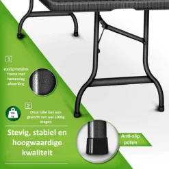 Sens Design Tuintafel Kunststof - Campingtafel Inklapbaar - Rotan-Look -Tuin Vrienden Verkoopwinkel 1200x1200 408