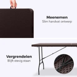 LifeGoods Klaptafel - Inklapbaar - 180 Cm - 6 Tot 8 Personen - Bruin -Tuin Vrienden Verkoopwinkel 1200x1200 448