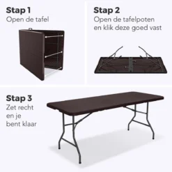 LifeGoods Klaptafel - Inklapbaar - 180 Cm - 6 Tot 8 Personen - Bruin -Tuin Vrienden Verkoopwinkel 1200x1200 449