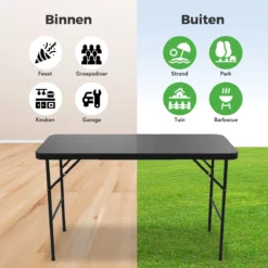 LifeGoods Klaptafel - Inklapbaar - 120 Cm - 4 Personen - Zwart -Tuin Vrienden Verkoopwinkel 1200x1200 455