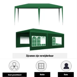 Merkloos Partytent - Paviljoen Opvouwbaar - Easy Up Tuintent Met Zijpanelen - Groen/ 6m X 3m/ 120g/m² -Tuin Vrienden Verkoopwinkel 1200x1200 473