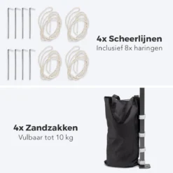 LifeGoods Partytent - 3x3 M - Zijwanden - Easy Up - Opvouwbaar - Waterdicht - Draagtas Met Wieltjes - Donkergrijs -Tuin Vrienden Verkoopwinkel 1200x1200 489