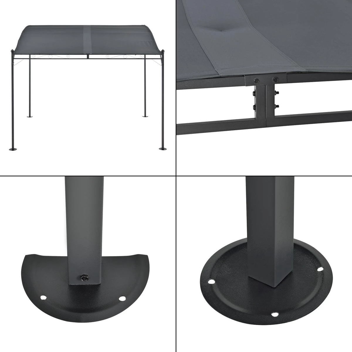 Pergola Tuinpaviljoen 300x250x243 Cm Antraciet Donkergrijs 5 Pergola Tuinpaviljoen 300x250x243 Cm Antraciet Donkergrijs - Afbeelding 5