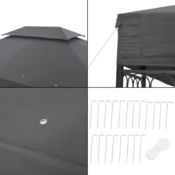 Paviljoen Lanciano Partytent 4x3x2,65 Cm Donkergrijs -Tuin Vrienden Verkoopwinkel 1200x1200 548