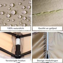 LifeGoods Partytent - 3x3 M - Zijwanden - Easy Up - Opvouwbaar - Waterdicht - Draagtas Met Wieltjes - Beige 18 LifeGoods Partytent - 3x3 M - Zijwanden - Easy Up - Opvouwbaar - Waterdicht - Draagtas Met Wieltjes - Beige -Tuin Vrienden Verkoopwinkel 1200x1200 556