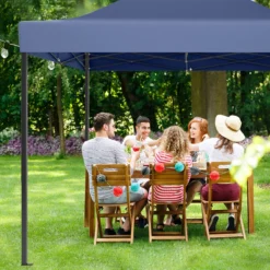 LifeGoods Partytent - 3x4.5 M - Easy Up - Opvouwbaar - Waterdicht - Draagtas Met Wieltjes - Donkerblauw -Tuin Vrienden Verkoopwinkel 1200x1200 604