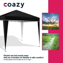 Coazy Waterdichte Partytent 3x3 Meter Opvouwbaar - Paviljoen - Easy Up - Pop-up Tent Met Haringen, Touw En Anti Slip Poten - Waterdicht - Partytenten Weerbestendig -Tuin Vrienden Verkoopwinkel 1200x1200 607