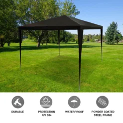 MaxxGarden Partytent - Paviljoen - 3x3 - Waterdicht - Zwart -Tuin Vrienden Verkoopwinkel 1200x1200 616