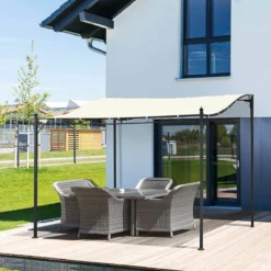 Outsunny Pergola Partytent Paviljoen Overkapping Tent Metaal Crème 297x297 Cm 84C-038 -Tuin Vrienden Verkoopwinkel 1200x1200 639