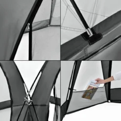 Pro-Tec Paviljoen Grästorp Met LED-verlichting 345x345x247 Cm Donkergrijs -Tuin Vrienden Verkoopwinkel 1200x1200 643