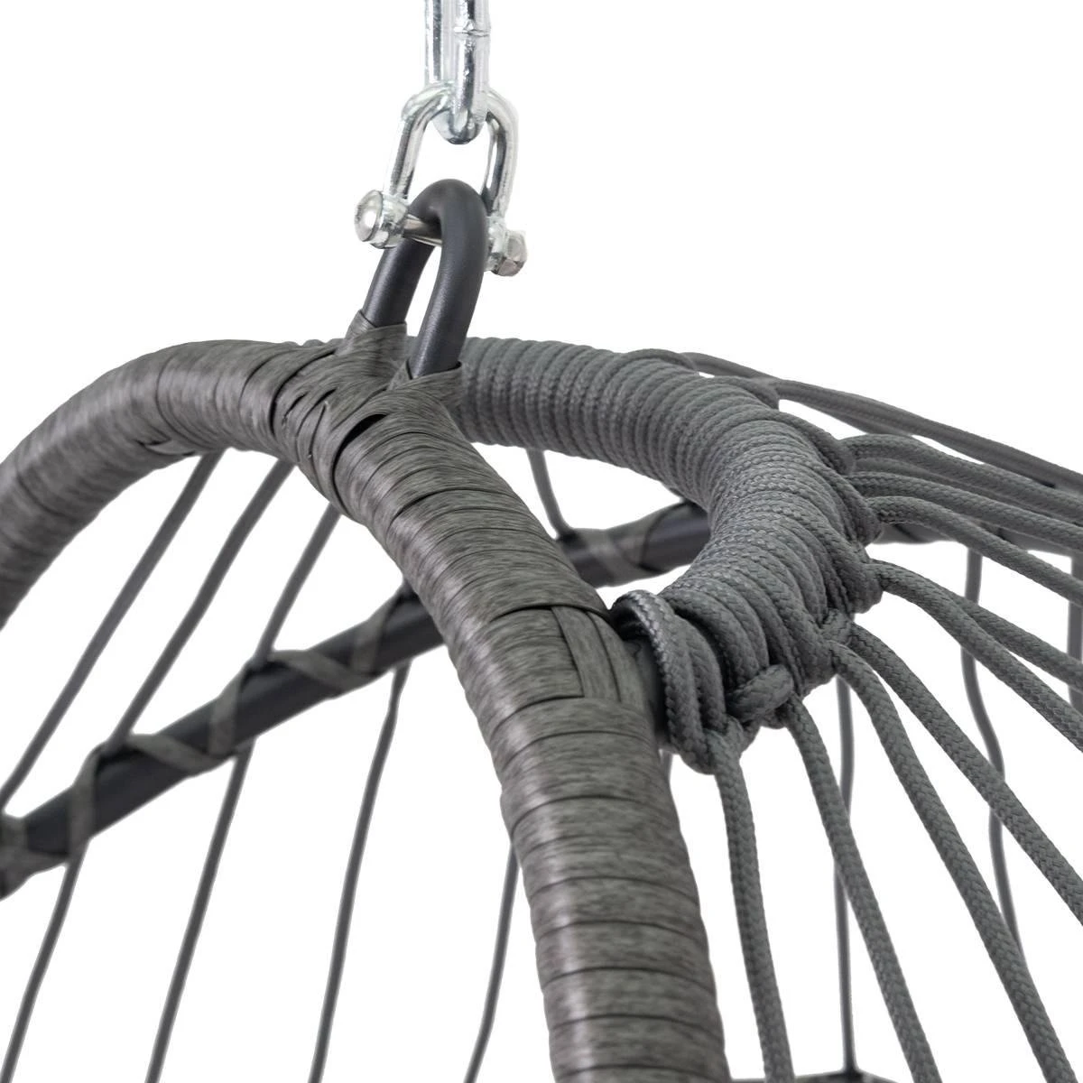 Pro Garden Lowander Hangstoel Egg 191x126x126- Schommelstoel Met Rattan Cocoon En Robuust Stalen Standaard Incl. Kussens - Volledig Inklapbaar - Lichtgrijs 2 Pro Garden Lowander Hangstoel Egg 191x126x126- Schommelstoel Met Rattan Cocoon En Robuust Stalen Standaard Incl. Kussens - Volledig Inklapbaar - Lichtgrijs - Afbeelding 2