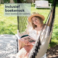 Vita5 XXL Hangstoel | Binnen&Buiten Hangnest | Incl. 2 Kussens En Boekenvak | Volwassenen&Kinderen | Hangmatstoel Tot 225kg | Beige -Tuin Vrienden Verkoopwinkel 1200x1200 78