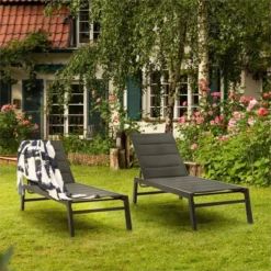 Blumfeldt Renazzo Lounge Ligstoel - Ligbed Voor De Tuin - Aluminium Tuinstoel - 6 Standen - Waterafstotend - Bekleding Van 70 % Pvc En 30 % Polyetheen - Zwart -Tuin Vrienden Verkoopwinkel 1200x1200 84