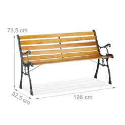 Relaxdays Tuinbank - Gietijzer - Parkbank - Tweezitter - Balkon & Terras - Houten Bank -Tuin Vrienden Verkoopwinkel 1200x1200 876