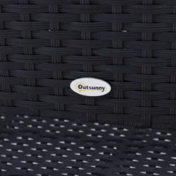 Outsunny Polyrotan Tuinbank 2-zits Parkbank Bank Staal Zwart 867-022 -Tuin Vrienden Verkoopwinkel 1200x1200 890