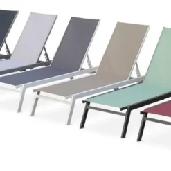 ELSA - Set Van 2 Ligstoelen Van Aluminium En Textileen, Ligbed Multipositioneel Met Wieltjes, Kleur Grijs/lichtgrijs -Tuin Vrienden Verkoopwinkel 1200x418 1