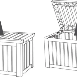 Keter Rockwood Opbergbox - 570L - 155x72.4x64.4cm - Grafiet -Tuin Vrienden Verkoopwinkel 1200x490