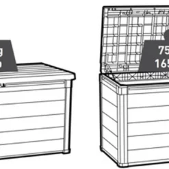 Keter Denali Opbergbox - 757L - 152x73x90cm - Grafiet -Tuin Vrienden Verkoopwinkel 1200x561