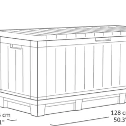 Keter Kentwood Opbergbox - 128x53.6x59 Cm - 350 L - Grafiet -Tuin Vrienden Verkoopwinkel 1200x655 1