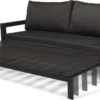 Merkloos Loungebed | Daybed | Uitschuifbare Tuinbank | 185 Cm | Zwart | Hoogwaardige Kwaliteit | Loungebank