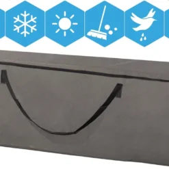 Opbergtas Voor Tuinmeubelkussens - 200 X 75 X 60 Cm (4 – 6 Lounge- Tuinkussens) - Grijs / Antraciet