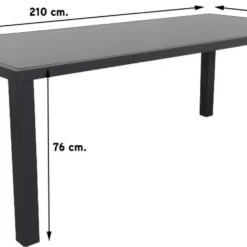 Alma Tuintafel Antraciet - 210 X 90 Cm. -Tuin Vrienden Verkoopwinkel 1200x743