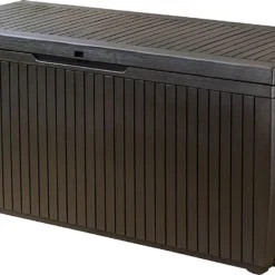 Opbergbox Tuin - Kussenbox Waterdicht - Bruin - Zitbox Kussenbox Voor Buiten - Voor Tuinmeubelen - Tuinkussens - Opberg Tuin - Kussenboxen - XL - Groot - 305 Liter