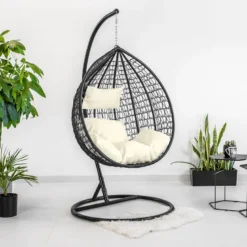 Hangstoel - Ei Stoel - Met Frame - Zwart Beige - Tot 125 Kg 11 Hangstoel - Ei Stoel - Met Frame - Zwart Beige - Tot 125 Kg -Tuin Vrienden Verkoopwinkel 1200x780