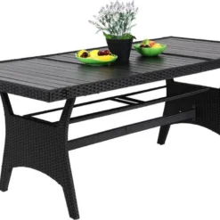 Casaria Polyrattan Tuintafel - WPC Tafelblad 190x90x74 Cm – Zwart -Tuin Vrienden Verkoopwinkel 1200x783 1