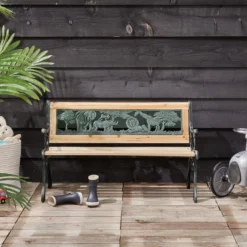 LIFA GARDEN Tuinbank Voor 2 Kinderen | Kinderbank Van Onbewerkt Hout En Ijzer | Nostalgische Tuinbank Met Jungle Afbeelding In De Rugleuning | Tuinbank Om Te Beitsen | 82 X 39 X 50 Cm -Tuin Vrienden Verkoopwinkel 1200x799 29