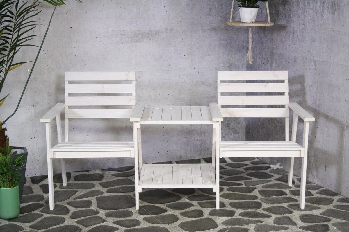 Tuinbank - Romeo Tete A Tete - Wit - 170cm 5 Tuinbank - Romeo Tete A Tete - Wit - 170cm - Afbeelding 5