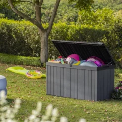 Keter Darwin Opbergbox - 570L - 142,5x65,5x78,2cm - Grijs -Tuin Vrienden Verkoopwinkel 1200x800 131