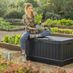 Keter Kentwood Opbergbox - 128x53.6x59 Cm - 350 L - Grafiet -Tuin Vrienden Verkoopwinkel 1200x800 135