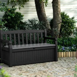 Keter Eden Garden Bench Opbergbank - 265L - 140x60x84cm - Zwart/Grijs 10 Keter Eden Garden Bench Opbergbank - 265L - 140x60x84cm - Zwart/Grijs -Tuin Vrienden Verkoopwinkel 1200x800 145