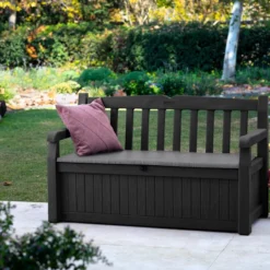 Keter Eden Garden Bench Opbergbank - 265L - 140x60x84cm - Zwart/Grijs 11 Keter Eden Garden Bench Opbergbank - 265L - 140x60x84cm - Zwart/Grijs -Tuin Vrienden Verkoopwinkel 1200x800 146