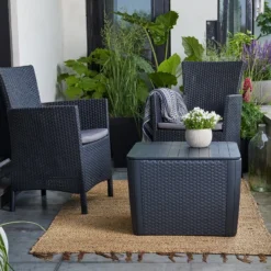 Allibert Iowa Tuinstoel - 60x62x89cm – Grafiet -Tuin Vrienden Verkoopwinkel 1200x800 2