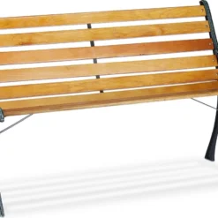 Relaxdays Tuinbank - Gietijzer - Parkbank - Tweezitter - Balkon & Terras - Houten Bank