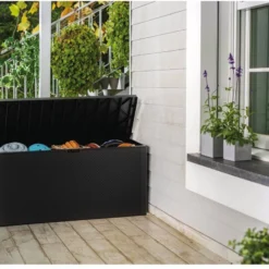 Keter Emily Opbergbox - 118x45x57 Cm - 270L - Grafiet -Tuin Vrienden Verkoopwinkel 1200x817 1