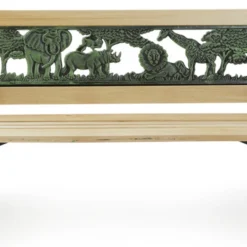 LIFA GARDEN Tuinbank Voor 2 Kinderen | Kinderbank Van Onbewerkt Hout En Ijzer | Nostalgische Tuinbank Met Jungle Afbeelding In De Rugleuning | Tuinbank Om Te Beitsen | 82 X 39 X 50 Cm -Tuin Vrienden Verkoopwinkel 1200x826 3